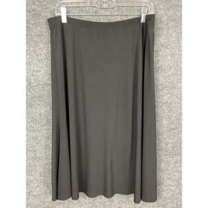 Chico's A-Line Skirt Knit Black Slinky Size 3 16/18 Elastic Waistband